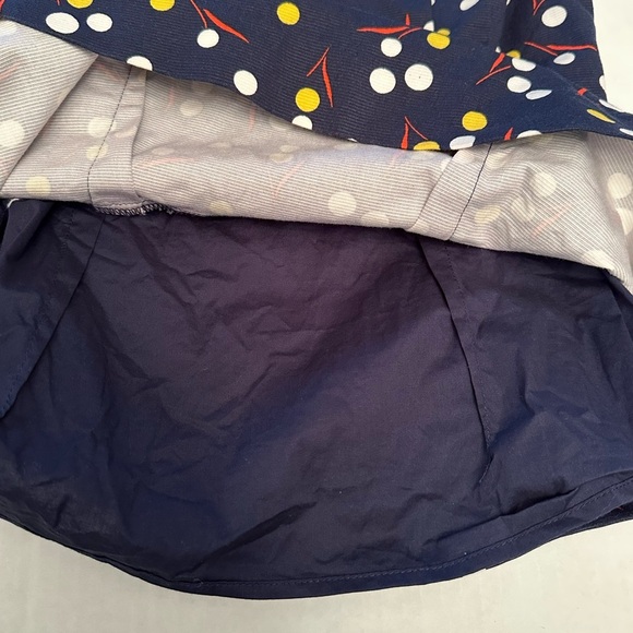 Boden Navy Polka Dot V-neck Peplum Sleeveless Top Size 2 Zip Back Lined - Picture 8 of 10